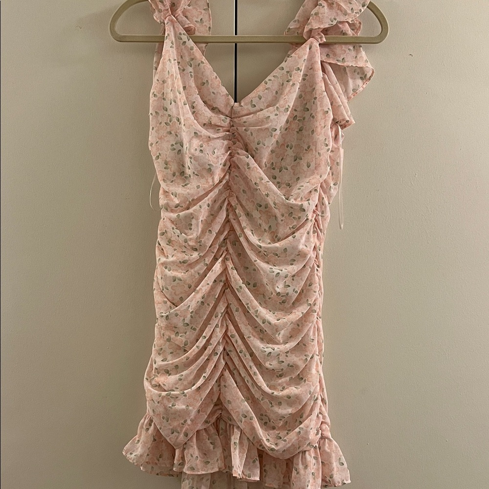 Elodie Pink Floral Midi Dress